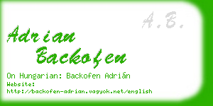 adrian backofen business card